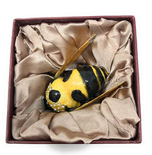 Load image into Gallery viewer, Kubla Craft Enameled Bumblebee Mini Trinket Box, Accented with Austrian Crystals, 2 Inches Long
