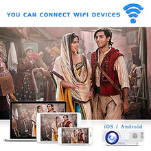 Load image into Gallery viewer, Projector with WiFi, 2021 Upgrade 7500L [100" Projector Screen Included] Projector for Outdoor Movies, Supports 1080P Synchronize Smartphone Screen by WiFi/USB Cable for Home Entertainment
