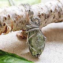 Load image into Gallery viewer, Raw Peridot Crystal Necklace - Wire-Wrapped Green Gemstone Pendant - Handmade August Birthstone Jewelry
