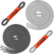 Load image into Gallery viewer, Miscly Round Reflective Athletic Shoelaces [2 Pairs] (54", 1 Pair Black / 1 Pair White)
