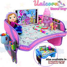 Load image into Gallery viewer, CarSeat Tray -Toddler Travel Tray- Keep Kids Occupied &amp; Entertain for Hours, Road Trips Essential For Kids, Sturdiest &amp; Most Comfortable Travel Tray for Car Seat (Pink)
