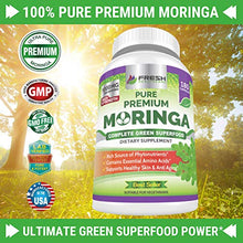 Load image into Gallery viewer, Moringa Oleifera 180 Capsules – 100% Pure Leaf Powder - Max 1000mg Per Serving - Complete Green Superfood Supplement - Full 3 Month Supply - Pure Miracle Tree Moringa Super Greens Powder Vegan Caps
