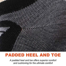 Load image into Gallery viewer, 90% Merino Wool Socks Men and Women, RTZAT No Show Low Cut 3 Pairs Cushioned Athletic Moisture Wicking Running Ankle Sock,Black&amp;Dark Gray, Medium
