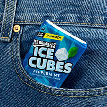Load image into Gallery viewer, ICE BREAKERS ICE CUBES Peppermint Sugar Free Chewing Gum, Made with Xylitol, 1.62 oz Thin Pack (6 Count)
