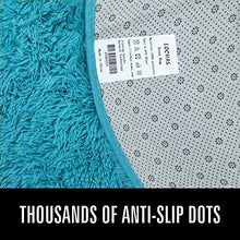 Load image into Gallery viewer, LOCHAS Luxury Velvet Fluffy Carpet Soft Children Rugs Room Mat Modern Shaggy Area Rug for Bedroom Bedside Home Decor 2.6' x 5.3', Turquoise Blue
