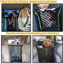 Load image into Gallery viewer, DYKESON Dog Car Net Barrier Pet Barrier with Auto Safety Mesh Organizer Baby Stretchable Storage Bag Universal for Cars, SUVs -Easy Install, Car Divider for Driving Safely with Children &amp; Pets
