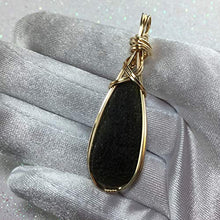 Load image into Gallery viewer, Rocks2Rings Genuine Moldavite Pendant Necklace - 14K Gold Filled Czech Republic Tektite Healing Stones Jewelry with Black Leather Necklace 21G ZP
