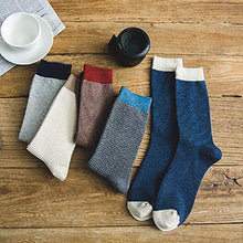 Load image into Gallery viewer, Men's 100% Cotton Knitted Socks Dress and Casual &amp; Mens All-season Crew Socks Pack of 5
