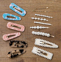 Load image into Gallery viewer, 15 Pcs Pearl Hair Clip for Women Acrylic Hair Clips Gifts for Friends Handmade Pearl Hair Pins for Girls Hair Barettes for Women Fashion Hair Accessories for Party Wedding
