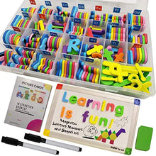 Load image into Gallery viewer, KOKO AROMA 291Pcs ABC Magnets Board Magnetic Letters Numbers and Shapes for Kids Toddlers with Storage Double-Side Drawing Whiteboard Uppercase Lowercase Foam Alphabet - Spelling Learning Games Set
