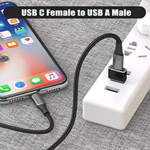 Load image into Gallery viewer, USB C Female to USB A Male Adapter 2 Pack,Type C Charger Cable Adapter for iPhone 11 12 13 Mini Pro Max SE,Airpods iPad Air 4 2020 2021,Samsung Galaxy Note 10 S20 Plus 20 S21 FE Ultra,Google Pixel 6
