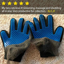 Load image into Gallery viewer, [Upgrade Version] Pet Grooming Glove - Gentle Deshedding Brush Glove - Efficient Pet Hair Remover Mitt - Enhanced Five Finger Design - Perfect for Dog &amp; Cat with Long &amp; Short Fur - 1 Pair (BLUE)
