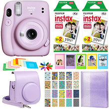Load image into Gallery viewer, Fujifilm Instax Mini 11 Instant Camera - Lilac Purple (16654803) + 2X Fujifilm Instax Mini Twin Pack Instant Film (40 Sheets) + Protective Case + Photo Album - Instax Mini 11 Accessory Gift Bundle

