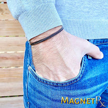 Load image into Gallery viewer, MagnetRX® Magnetic Therapy Bracelet Cuff - Twisted Cable Stainless Steel Bangle Magnetic Bracelets for Pain Relief, Balance &amp; Energy - Elegant Golf Bracelet for Men &amp; Women (Gunmetal | Medium)
