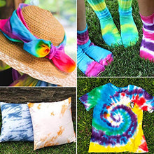 Load image into Gallery viewer, Tie Dye Kit，26 Colors Fabric Dye Kits for Kids, Adults and Groups with Rubber Bands, Gloves, Funnel, Apron,Table Covers and Spray nozzles Add Water Only for Party Gathering Festival User-Friendly
