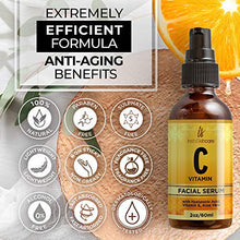 Load image into Gallery viewer, Vitamin C Serum for Face (2oz) with Hyaluronic Acid and Vitamin E Natural Skin Care Facial Treatment Neck &amp; Chest Anti-Aging Serum Fights Pigmentation Fine Lines and Wrinkles
