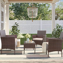 Load image into Gallery viewer, Homall 4 Pieces Outdoor Patio Furniture Sets Rattan Chair Wicker Set, Outdoor Indoor Use Backyard Porch Garden Poolside Balcony Furniture Sets (Brown and Beige)
