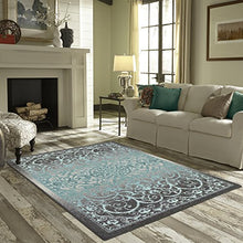 Load image into Gallery viewer, Maples Rugs Pelham Vintage Area Rugs for Living Room &amp; Bedroom [Made in USA], 7 x 10, Grey/Blue
