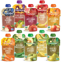 Load image into Gallery viewer, Happy Baby Organics Clearly Crafted Stage 2 Baby Food, Fruit Veggie Variety Pack, 4 Ounce Pouch (Pack of 10) (Flavors may Vary)
