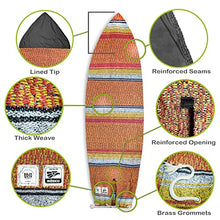 Load image into Gallery viewer, Mexican Blanket Surfboard Bag (Red/ Yellow/ Orange, 9'6" Longboard)
