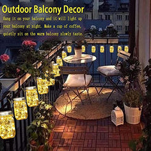 Load image into Gallery viewer, Cooo 8 Pack Outdoor Solar Lantern 30LED Mason Jar Lights Solar Powered,Waterproof Hanging Outdoor Patio Porch Garden Yard Backyard Balcony Lawn Pool Decor （Hangers &amp; Handmade Jars included）-Warm White
