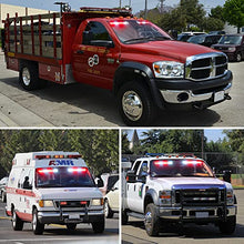 Load image into Gallery viewer, Lumenix LED Dual Visor Strobe Light Bar with Split Deck Brackets&amp;Vacuum Sucker, 32 LED Interior Windshield Emergency Hazard Warning Strobe Lights for Volunteer Specific Police Truck （White/Red）
