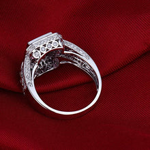 Load image into Gallery viewer, Beyond jewelry Fashion Solid 14K White Gold Natural Emerald Cut 6x8mm Pink Tourmaline Diamond Ring
