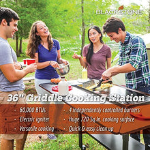Load image into Gallery viewer, Blackstone 1554 Cooking 4 Burner Flat Top Gas Propane Fuelled Restaurant Grade Professional Outdoor Side Shelf, 36 Inch, Grill Griddle Station
