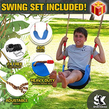 Load image into Gallery viewer, Sportivikids Ninja Warrior Obstacle Course for Kids Outside with Swing Set - 50' Ninja Slackline Hanging Activities Accessories, Monkey Bars &amp; Ladder for Girls &amp; Boys for Backyard - Outdoor Playsets
