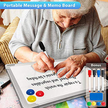 Load image into Gallery viewer, Small Dry Erase White Board, ARCOBIS 12" x 16" Magnetic Hanging Double-Sided Whiteboard for Wall, Portable Mini Easel Board for Kids Drawing, Kitchen Grocery List, Cubicle Planning Memo Board
