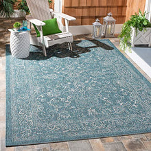 Load image into Gallery viewer, Safavieh Courtyard Collection CY8680-37221 Turquoise Indoor/ Outdoor Area Rug (4' x 5'7")
