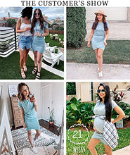 Load image into Gallery viewer, BTFBM Women's Summer Casual Beach Dresses Crew Neck Short Sleeve Ruched Stretchy Bodycon T Shirt Wrap Mini Dress (104Blue, Medium)
