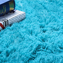 Load image into Gallery viewer, Softlife Fluffy Area Rugs for Bedroom 2.6' x 5.3' Oval Shaggy Floor Carpet Cute Rug for Girls Kids Room Living Room Home Decor, Turquoise Blue
