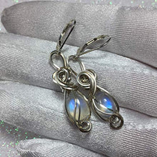 Load image into Gallery viewer, Moonstone Earrings 925 Sterling Silver - Rainbow Moonstone for Women or Men Jewelry, Elegant Gift Box, Exact Gems in Picture, Rocks2Rings 8S2-7 ZP
