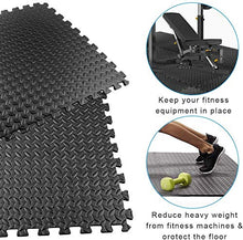 Load image into Gallery viewer, StillCool Puzzle Exercise Floor Mat, EVA Interlocking Foam Tiles Exercise Equipment Mat with Border - for Gyms, Yoga, Outdoor, Kids (E. 20 Square Feet (20 Tiles) - Black)
