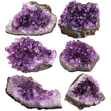 Load image into Gallery viewer, rockcloud Natural Purple Amethyst Quartz Crystal Cluster Geode Druzy Home Decoration Gemstone Specimen
