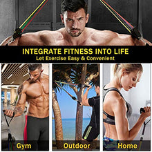 Load image into Gallery viewer, Resistance Bands Set 11 Pack, Exercise Bands Fitness Workout Equipment Stackable Weights 150 Lb Training Tubes with large Handles Ankle Straps Door Anchor Carry Bag, Physical Therapy Home Gym (150)
