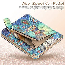 Load image into Gallery viewer, APHISON Womens Wallet, Slim Small Wallet for Women RFID Wallet Women Cartoon Microfiber Leather with ID Credit Card Holder Zipper Coin Pocket Bifold Compact Wallet Peacock

