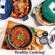 Load image into Gallery viewer, Granitestone Dutch Oven, 5 Quart Ultra Nonstick Enameled Lightweight Aluminum Dutch Oven Pot with Lid, Round 5 Qt. Stock Pot, Dishwasher &amp; Oven Safe, Induction Capable, 100% PFOA Free, Cobalt Blue
