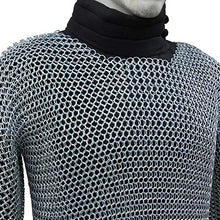 Load image into Gallery viewer, Battle Ready Medieval Habergeon Chainmail Armor Silver
