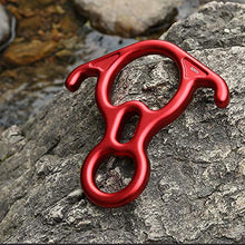 Load image into Gallery viewer, AOKWIT 50KN Rescue Figure, 8 Descender Large Bent-Ear Belaying and Rappelling Gear Belay Device Climbing for Rock Climbing Peak Rescue 7075 Aluminum Alloy (Red)
