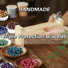 Load image into Gallery viewer, 2Pcs Triple Protection Bracelet,Natural Tigers Eye Black Obsidian and Hematite 8 MM Beads Bracelet for Men Women Gift, Healing Crystal Bracelet Bring Luck and Prosperity and Happiness (Green)
