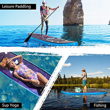 Load image into Gallery viewer, Goplus Inflatable Stand up Paddle Board Surfboard SUP Board with Adjustable Paddle Carry Bag Manual Pump Repair Kit Removable Fin for All Skill Levels, 6" Thick (Purple, 11FT)
