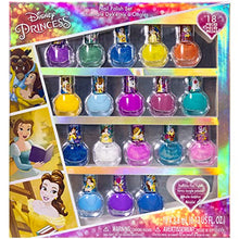Load image into Gallery viewer, Disney Princess - Townley Girl Belle Non-Toxic Peel-Off Water-Based Natural Safe Quick Dry Nail Polish |Gift Kit Set for Kids Toddlers Girls, Glittery and Opaque Colors| Ages 3+ (18 Pcs)

