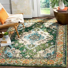 Load image into Gallery viewer, Safavieh Monaco Collection MNC243F Boho Chic Medallion Distressed Area Rug, 8' x 10', Forest Green/Light Blue
