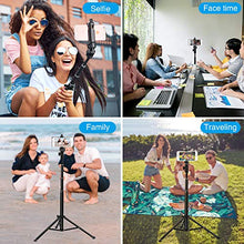Load image into Gallery viewer, Selfie Stick Tripod 52 Inch Cell Phone Tripod Stand with Bluetooth Remote Smartphone for iPhone 11 Xs X 6 7 8, Android Cellphone Gopro Camera Mount Portable Monopod Feet Travel Lightweight
