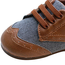 Load image into Gallery viewer, Kuner Baby Boys Brown Pu Leather +Canvas Rubber Sole Outdoor First Walkers Shoes (13.5cm(12-18months))
