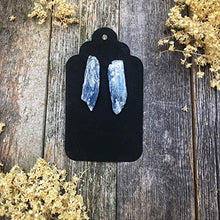 Load image into Gallery viewer, Raw Blue Kyanite Earrings, Rustic Earrings
