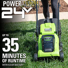 Load image into Gallery viewer, Greenworks 24V 13-Inch Cordless (2-In-1) Push Lawn Mower, 4.0Ah USB Battery (USB Hub) and Charger Included MO24B410
