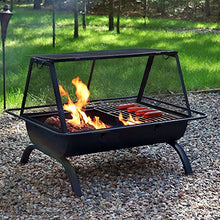 Load image into Gallery viewer, Sunnydaze Northland Outdoor Fire Pit - 36 Inch Large Wood Burning Patio &amp; Backyard Firepit for Outside with Cooking BBQ Grill Grate, Spark Screen, Fireplace Poker, and Waterproof Cover
